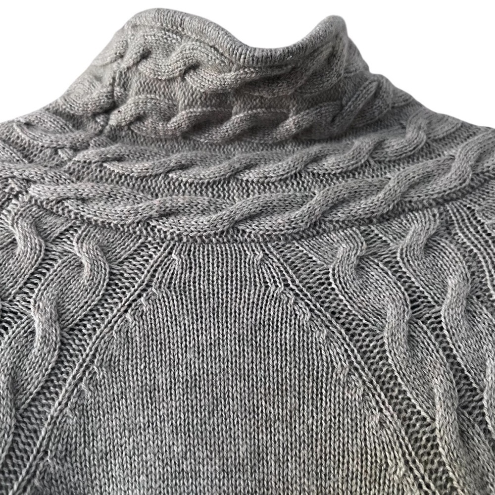 Alashan Wool and Cashmere Blend Fisherman Turtleneck in Sage Green size Large - Picture 4 of 15